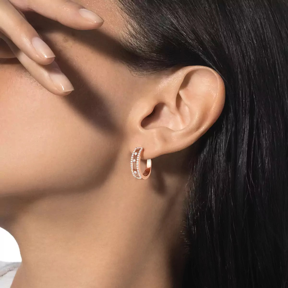 [Twinkle jewelrys]Diamond Pave_ Hoop Earrings Move