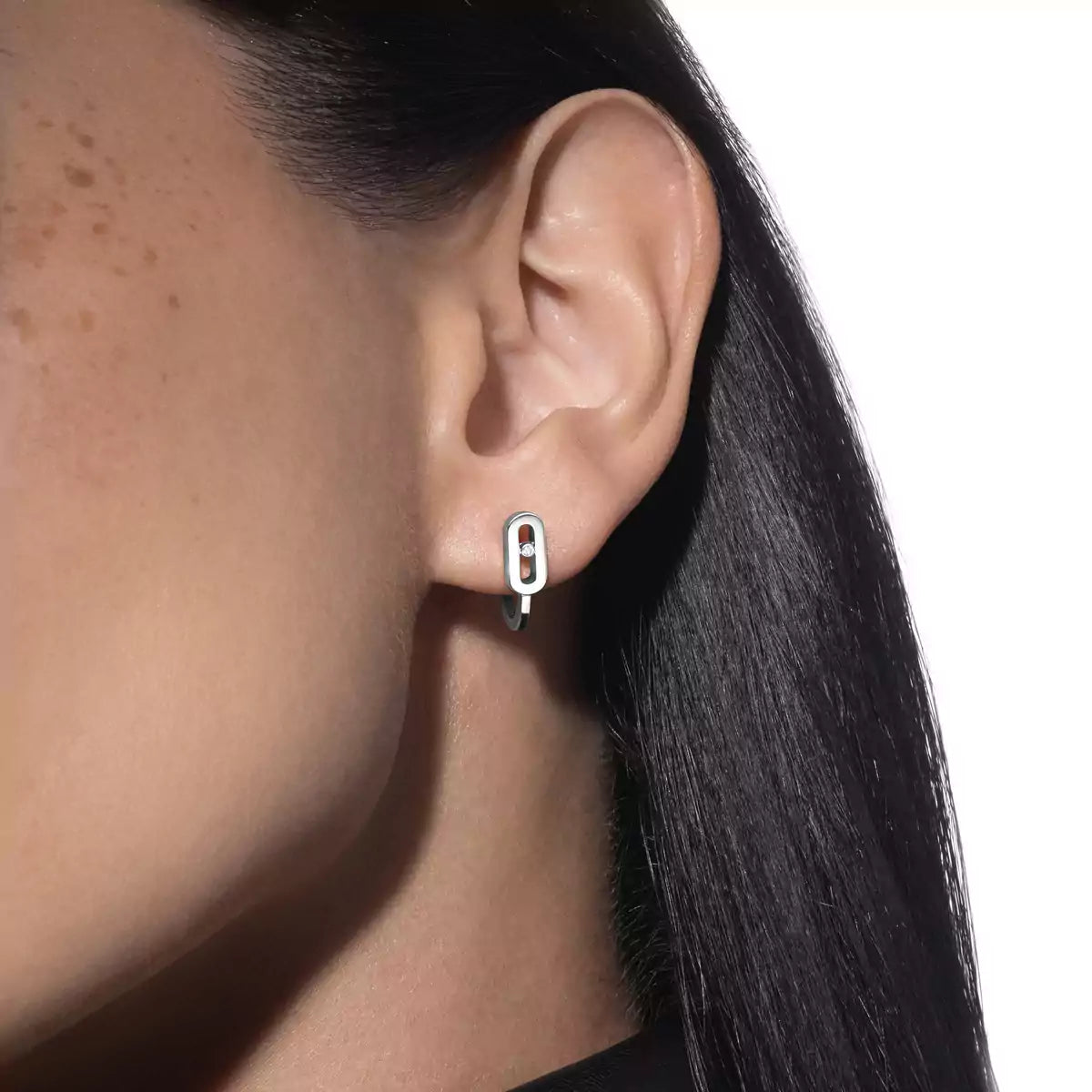 [Twinkle jewelrys]Diamond Mini Hoop Earrings Move Classique