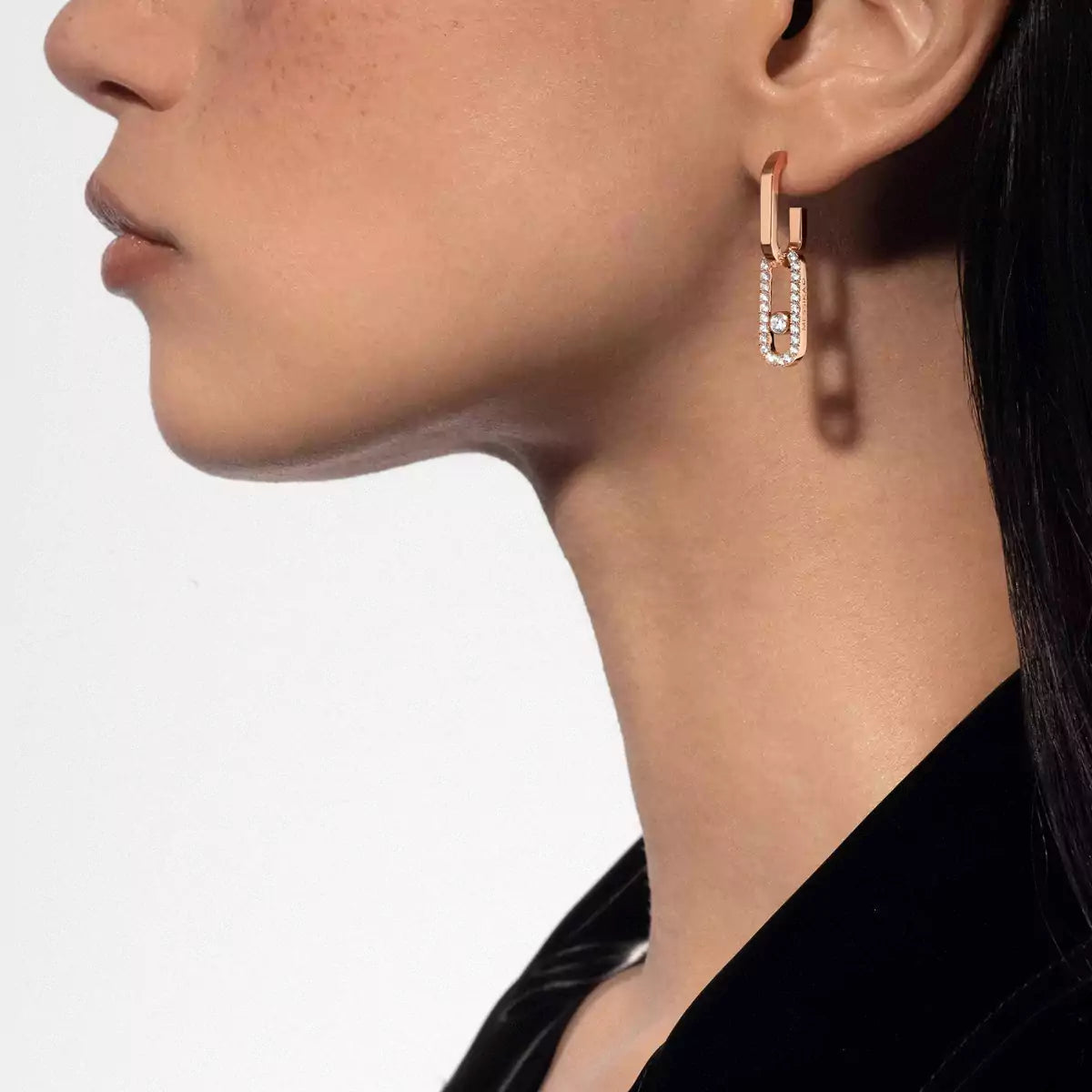 [Twinkle jewelrys]Move Link Diamond Earrings