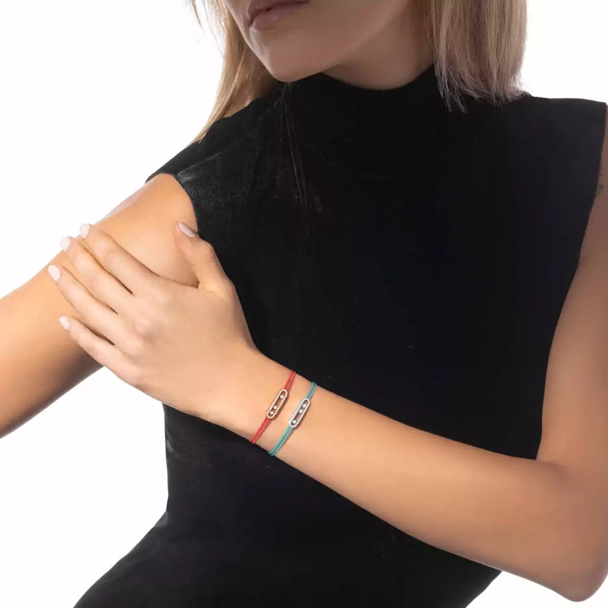 [Twinkle jewelrys]Messika Care(s) pink cord pavé bracelet