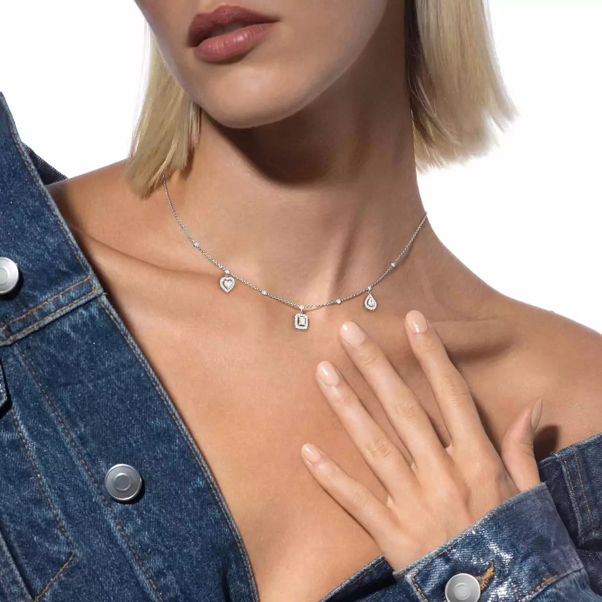 [Twinkle jewelrys]My Twin Diamond Necklace in Silver