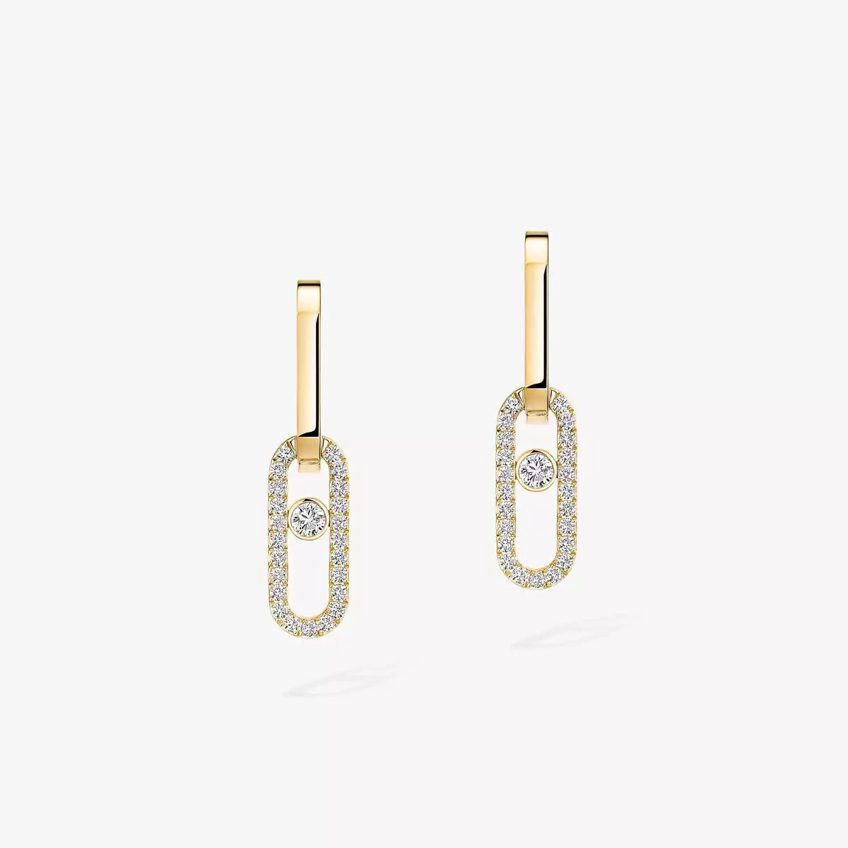 [Twinkle jewelrys]Move Link Diamond Earrings