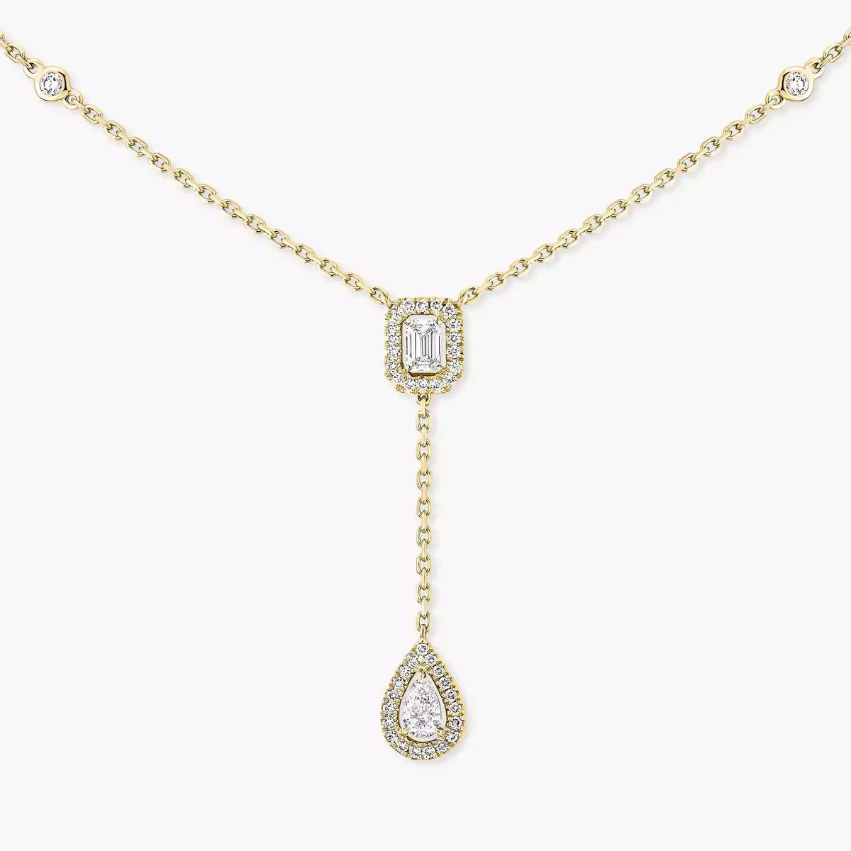 [Twinkle jewelrys]Gold Diamond Tie Necklace