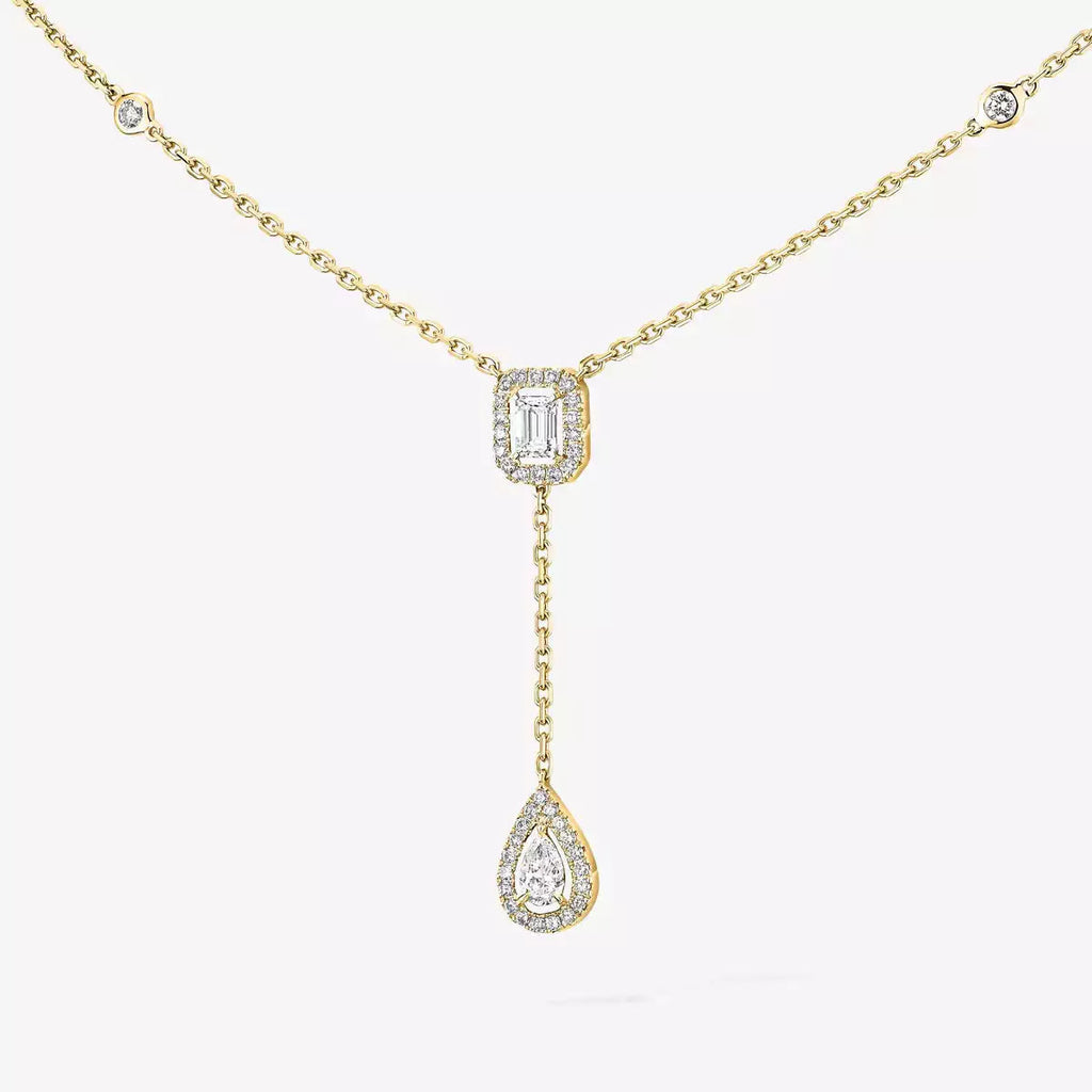 [Twinkle jewelrys]Gold Diamond Tie Necklace