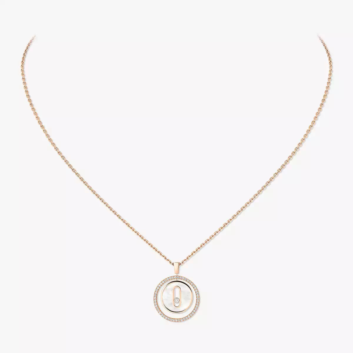 [Twinkle jewelrys]Lucky Move Diamond Necklace in Rose Gold and White Mother-of-Pearl