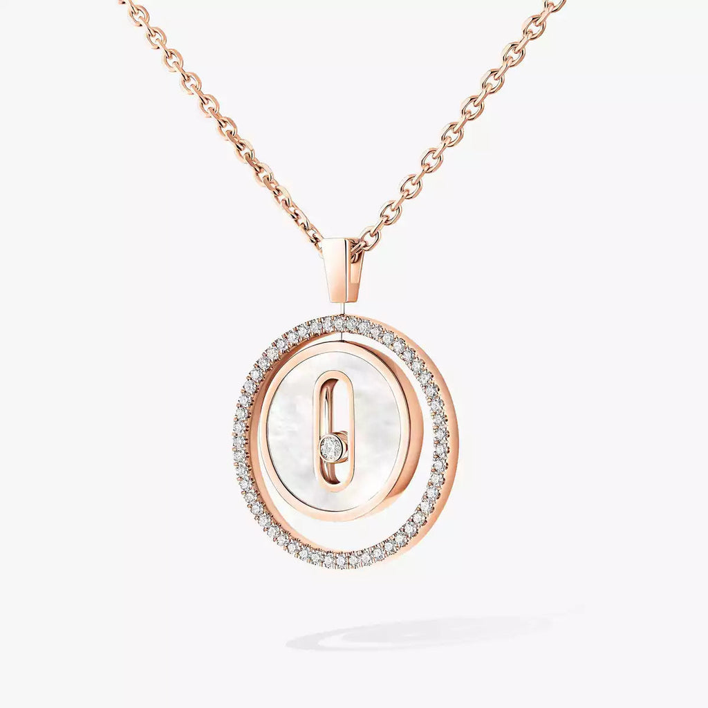 [Twinkle jewelrys]Lucky Move Diamond Necklace in Rose Gold and White Mother-of-Pearl
