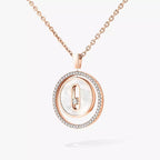 [Twinkle jewelrys]Lucky Move Diamond Necklace in Rose Gold and White Mother-of-Pearl