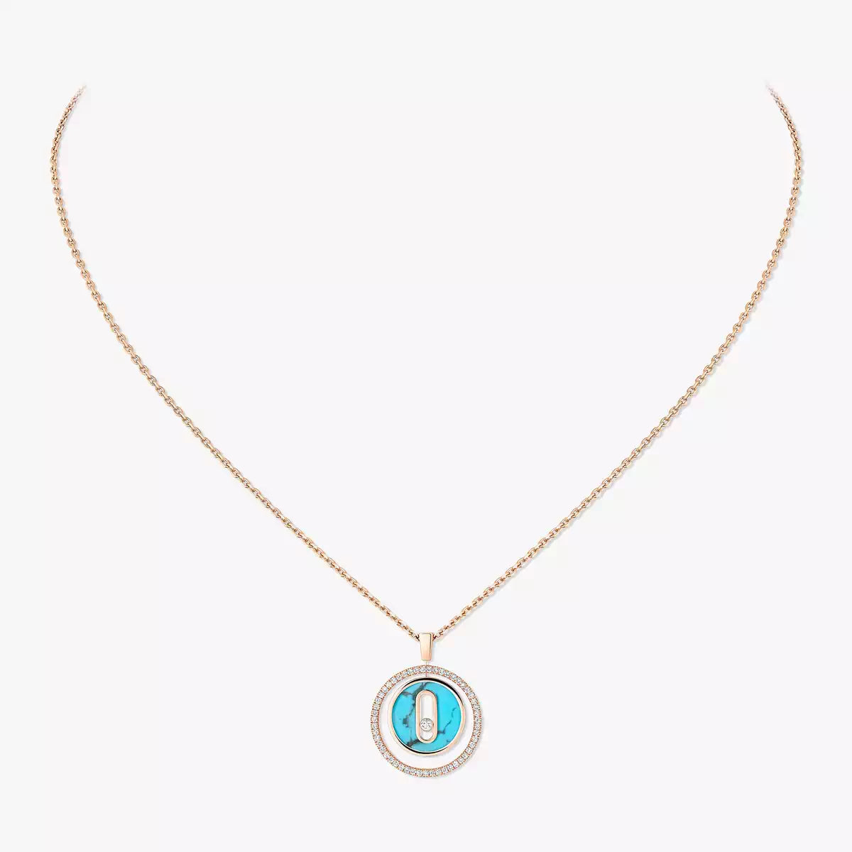 [Twinkle jewelrys]Lucky Move Diamond Necklace in Rose Gold and White Mother-of-Pearl