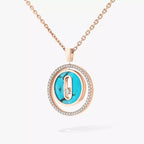 [Twinkle jewelrys]Lucky Move Diamond Necklace in Rose Gold and White Mother-of-Pearl