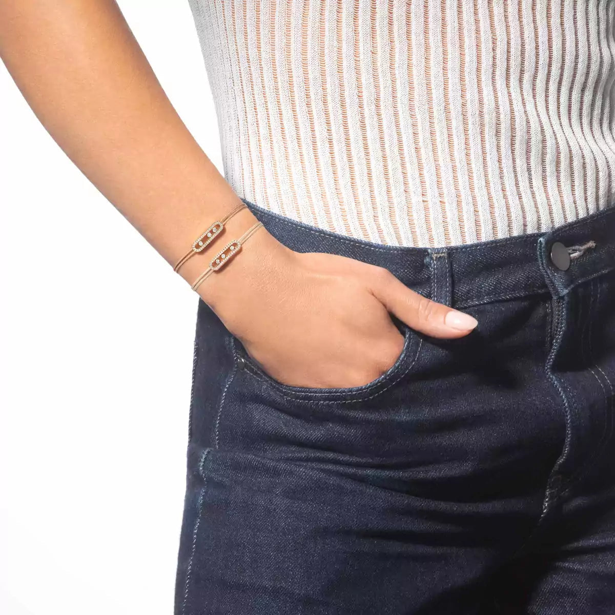 [Twinkle jewelrys]Messika Care(s) pink cord pavé bracelet