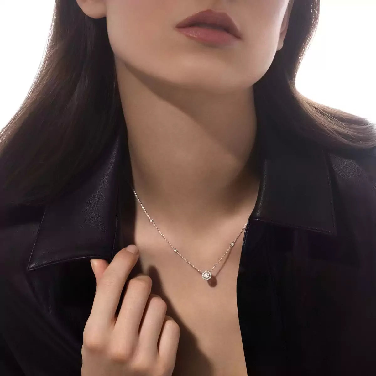 [Twinkle jewelrys]Diamond Necklace 0,20ct Brilliant Shape Joy