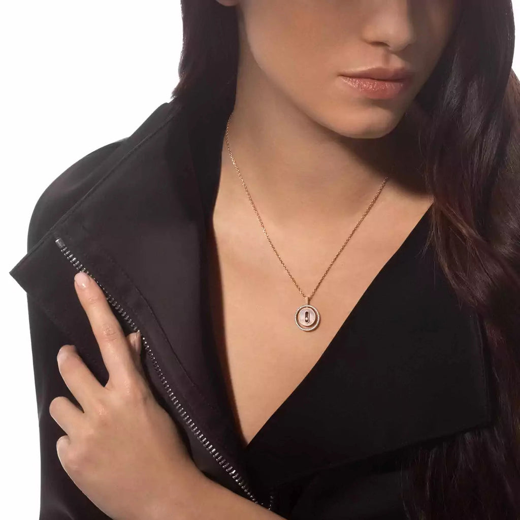 [Twinkle jewelrys]Lucky Move Diamond Necklace in Rose Gold and White Mother-of-Pearl