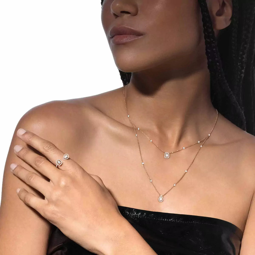 [Twinkle jewelrys]Diamond Necklace My Twin 2 Rows