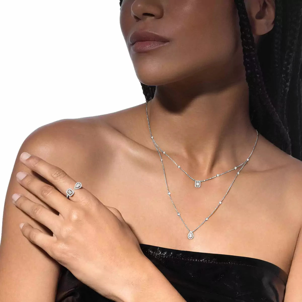 [Twinkle jewelrys]Diamond Necklace My Twin 2 Rows