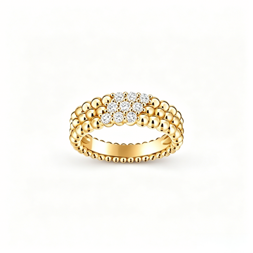 [Twinkle JURI] THREE-ROW DIAMOND RING
