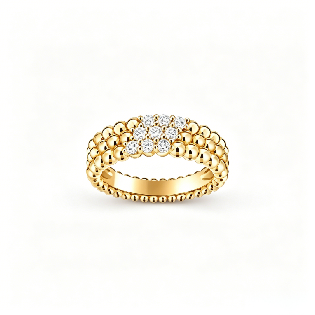 [Twinkle JURI] THREE-ROW DIAMOND RING