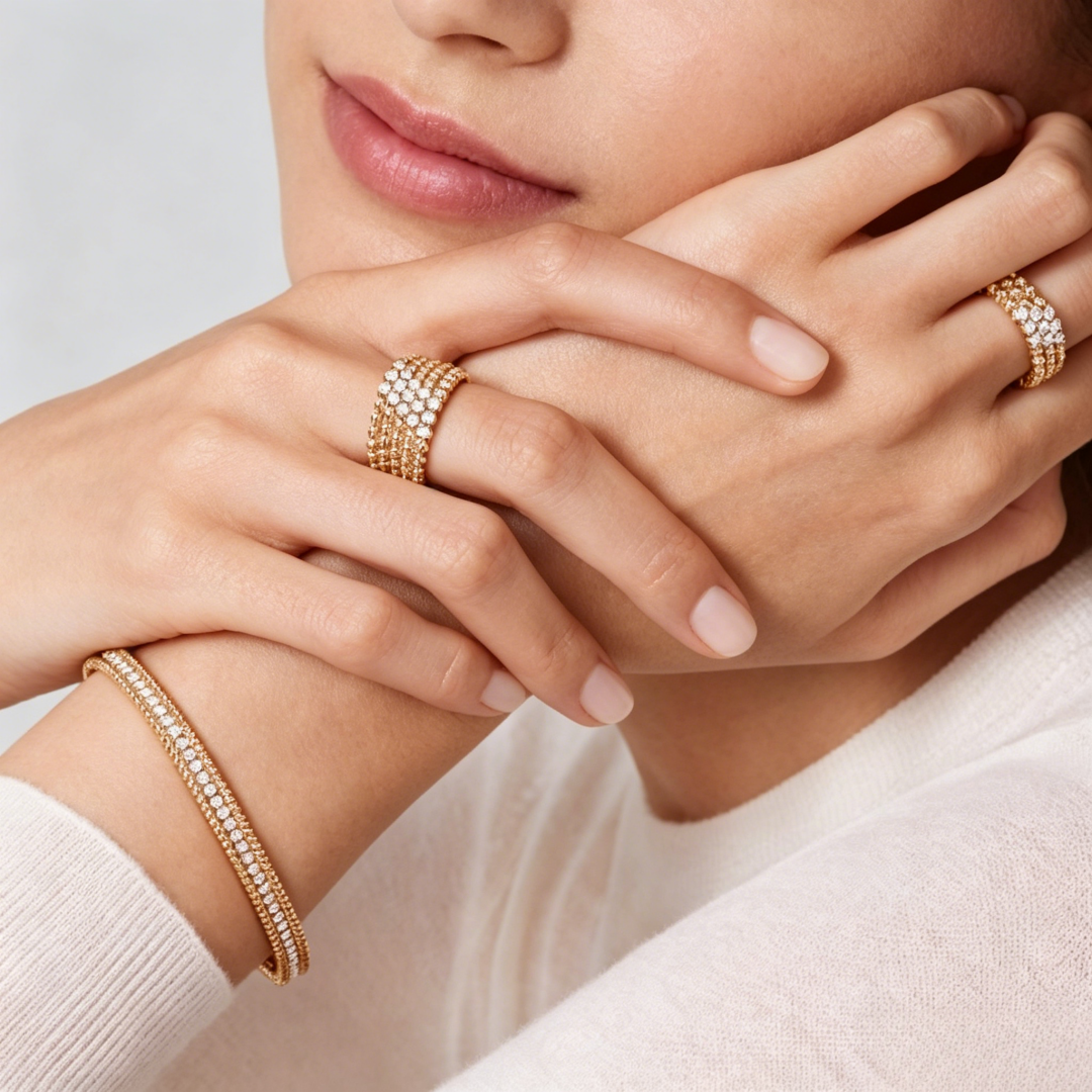 [Twinkle JURI] THREE-ROW DIAMOND RING