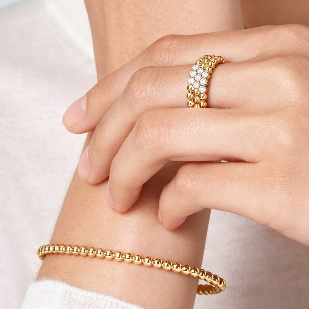 [Twinkle JURI] THREE-ROW DIAMOND RING