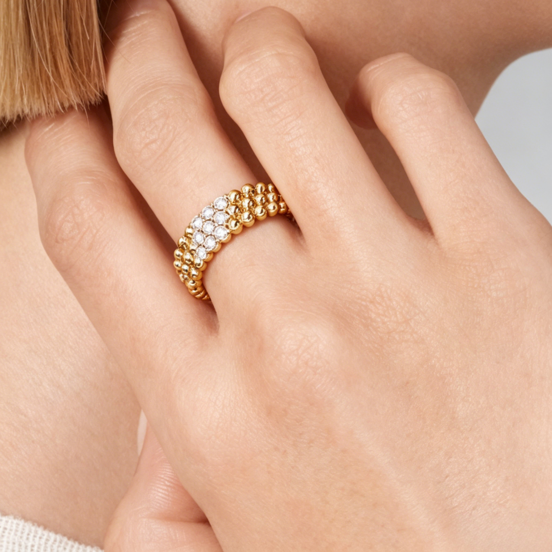 [Twinkle JURI] THREE-ROW DIAMOND RING