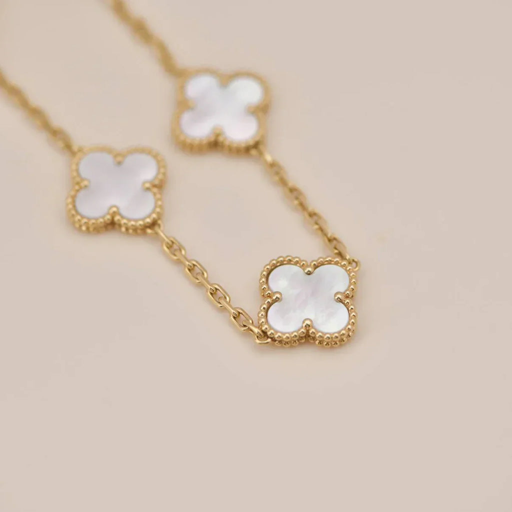 [Twinkle jewelry]New CLOVER WHITE PEARL MOP 5 MOTIF BRACELET COLLECTION