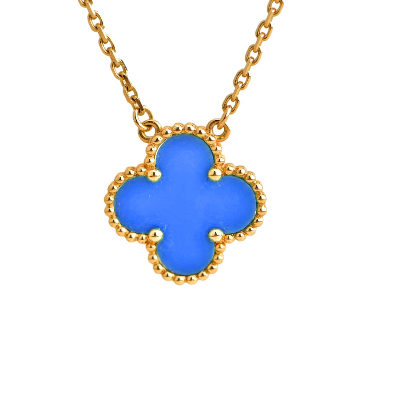 ¡®Twinkle jewelry¡¯CLOVER 15MM BLUE AGATE NECKLACE