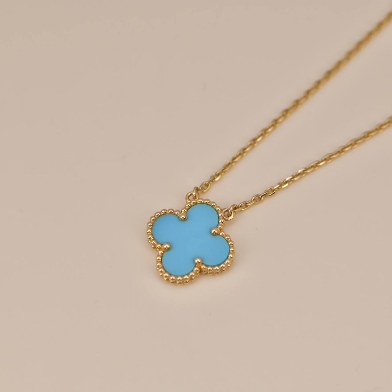 ¡®Twinkle jewelry¡¯CLOVER 15MM VINTAGE TURQUOISE NECKLACE