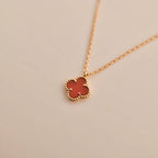 ¡®Twinkle jewelry¡¯CLOVER MINI 9.5MM WHITE CARNELIANS NECKLACE