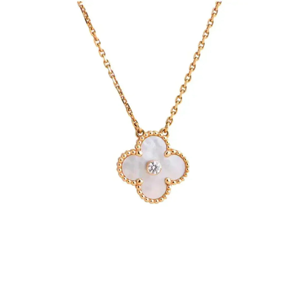 ¡®Twinkle jewelry¡¯CLOVER 15MM DIAMOND WHITE FRITILLARIA NECKLACE