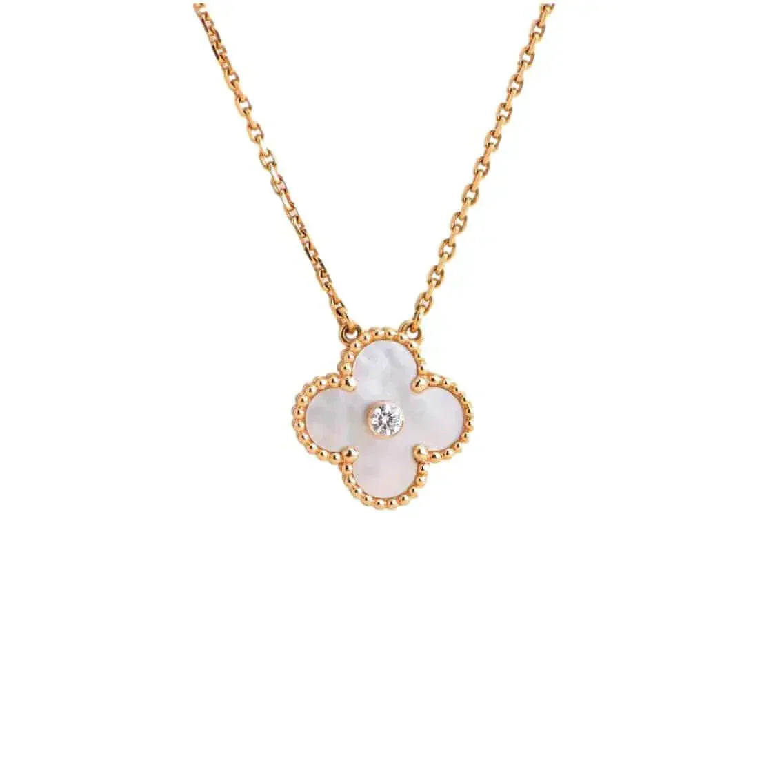 ¡®Twinkle jewelry¡¯CLOVER 15MM DIAMOND WHITE FRITILLARIA NECKLACE