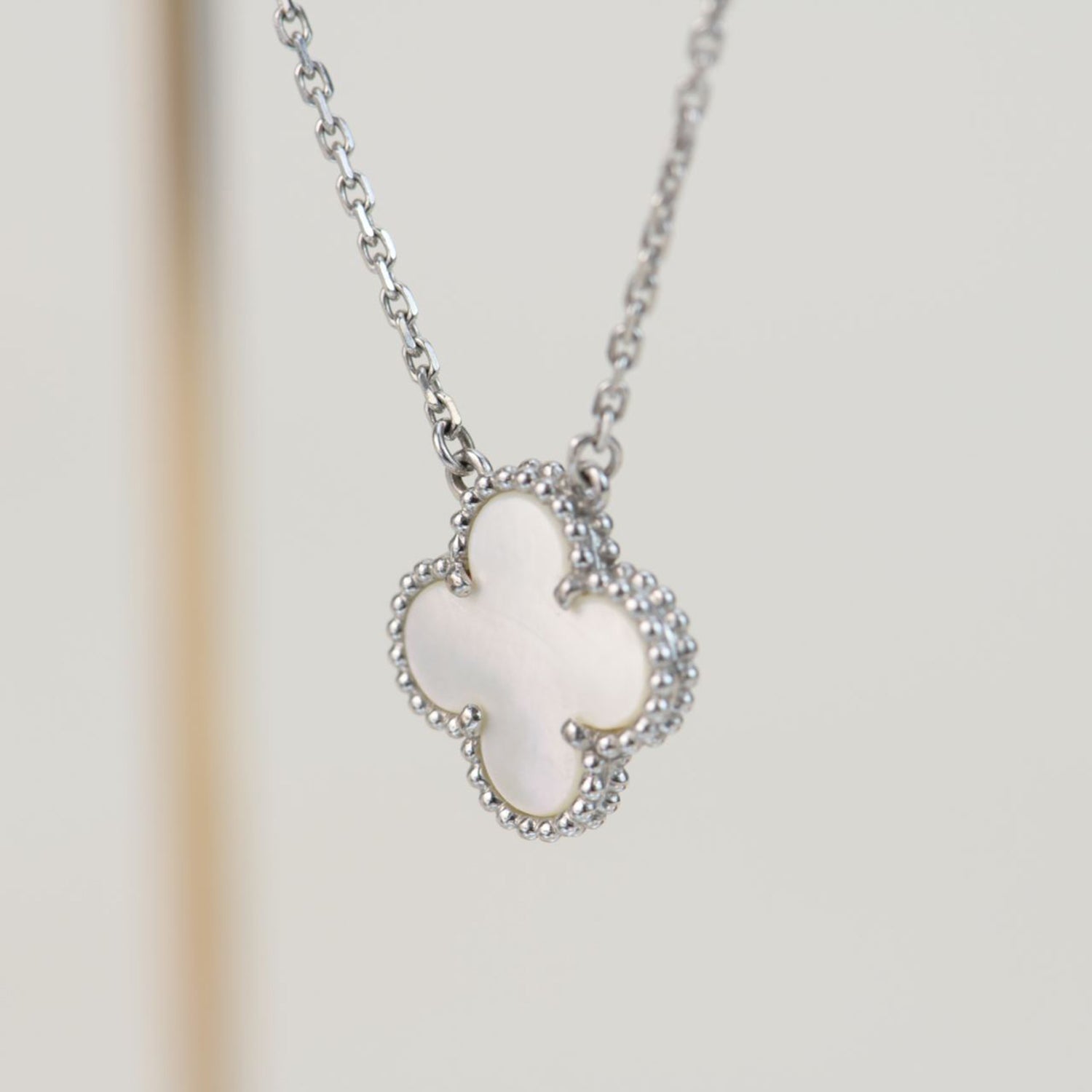 ¡®Twinkle jewelry¡¯CLOVER  15MM WHITE MOTHER-OF-PEARL SILVER