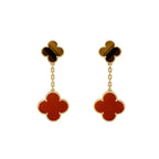 ¡®Twinkle jewelry¡¯CLOVER  2 MOTIF  TIGER EYE CARNELIAN EARRINGS