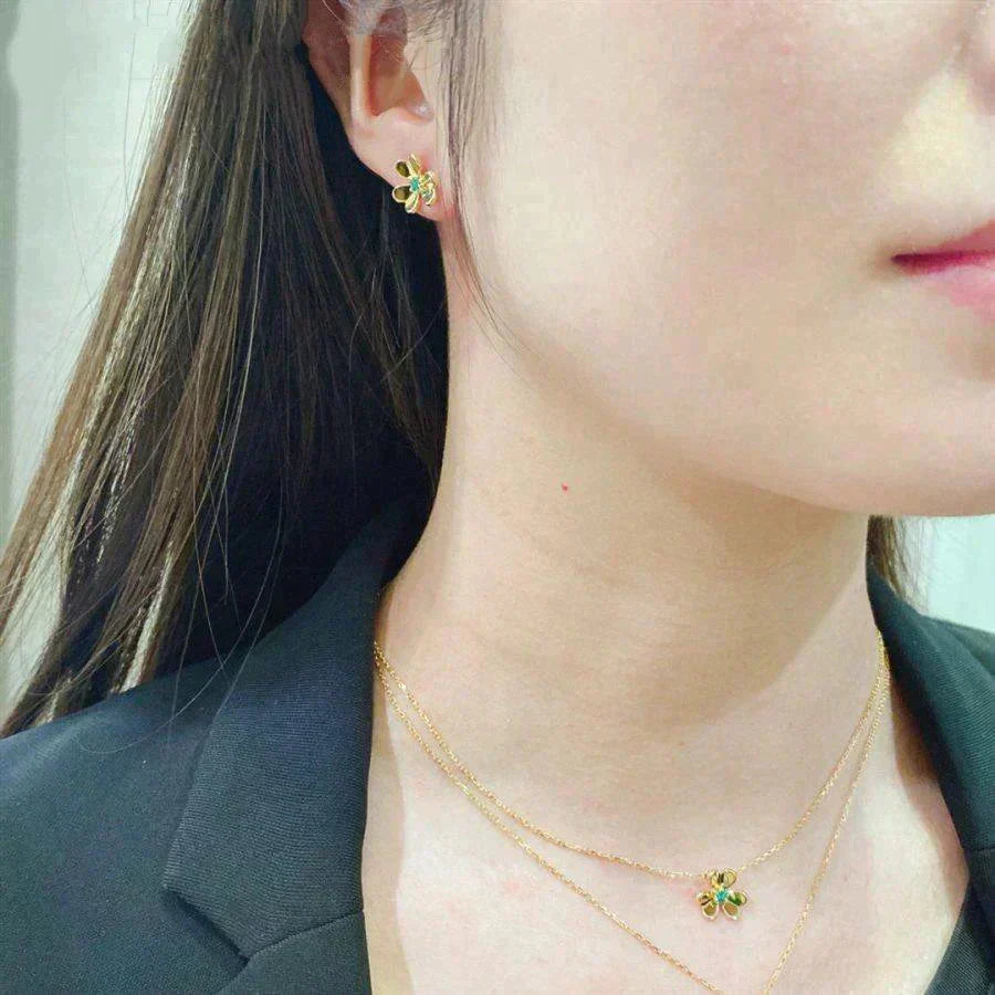 ¡®Twinkle jewelry¡¯FRIVOLE  FLOWER MALACHITE EARRINGS