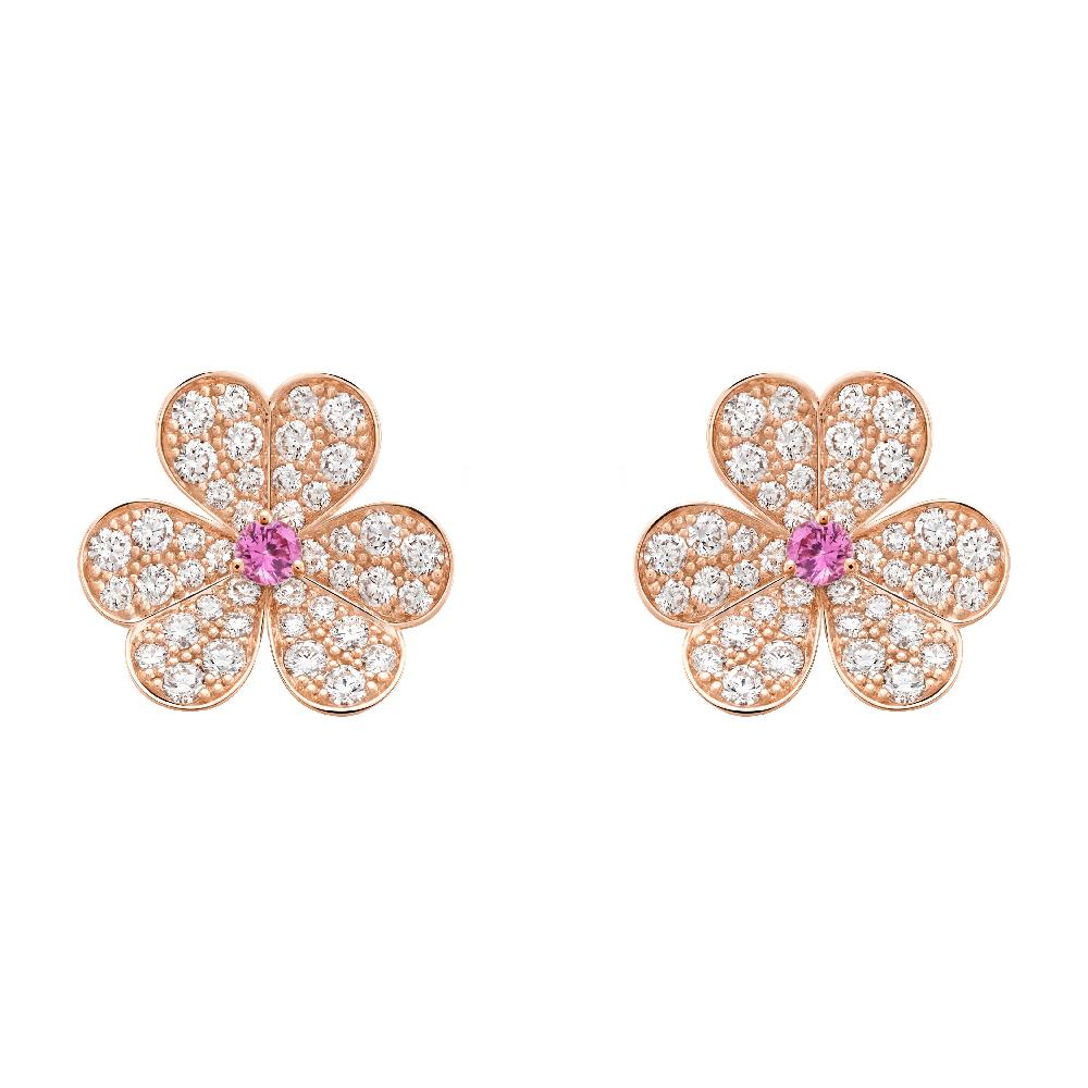 ¡®Twinkle jewelry¡¯FRIVOLE PINK GOLD FLOWER DIAMOND EARRINGS