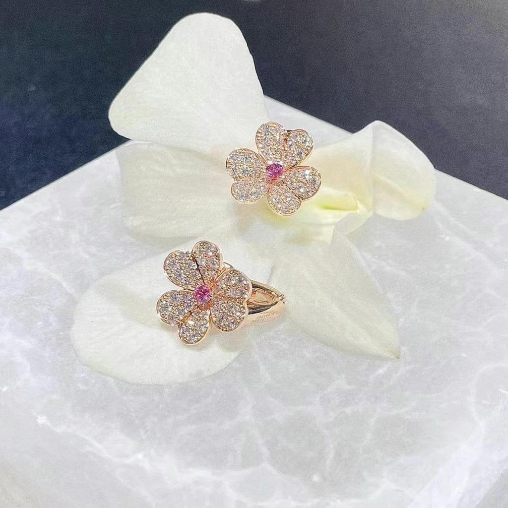 ¡®Twinkle jewelry¡¯FRIVOLE PINK GOLD FLOWER DIAMOND EARRINGS