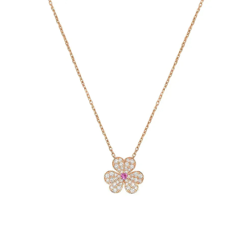 ¡®Twinkle jewelry¡¯FRIVOLE ROSE GOLD FLOWER DIAMOND NECKLACE