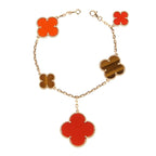 ¡®Twinkle jewelry¡¯CLOVER BRACELET 5 MOTIFS CARNELIAN TIGER EYE