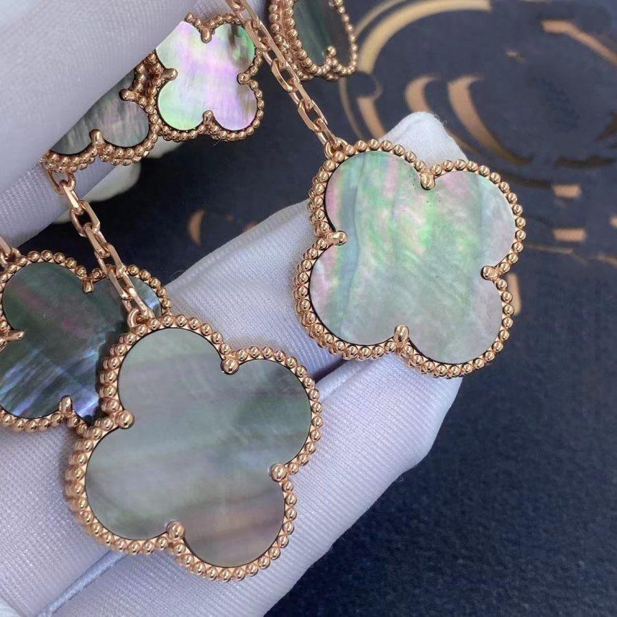 ¡®Twinkle jewelry¡¯CLOVER EARRINGS DARK MOP 4 MOTIFS ROSE GOLD