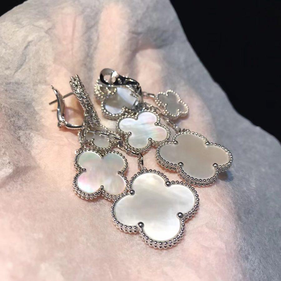 ¡®Twinkle jewelry¡¯CLOVER EARRINGS WHITE MOP 4 MOTIFS SILVER
