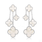 ¡®Twinkle jewelry¡¯CLOVER EARRINGS WHITE MOP 4 MOTIFS SILVER