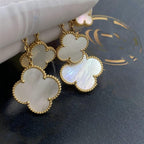 ¡®Twinkle jewelry¡¯CLOVER EARRINGS WHITE MOP 4 MOTIFS GOLD