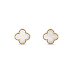 ¡®Twinkle jewelry¡¯CLOVER MEDIUM 1 MOTIFS  WHITE MOP STUD EARRINGS