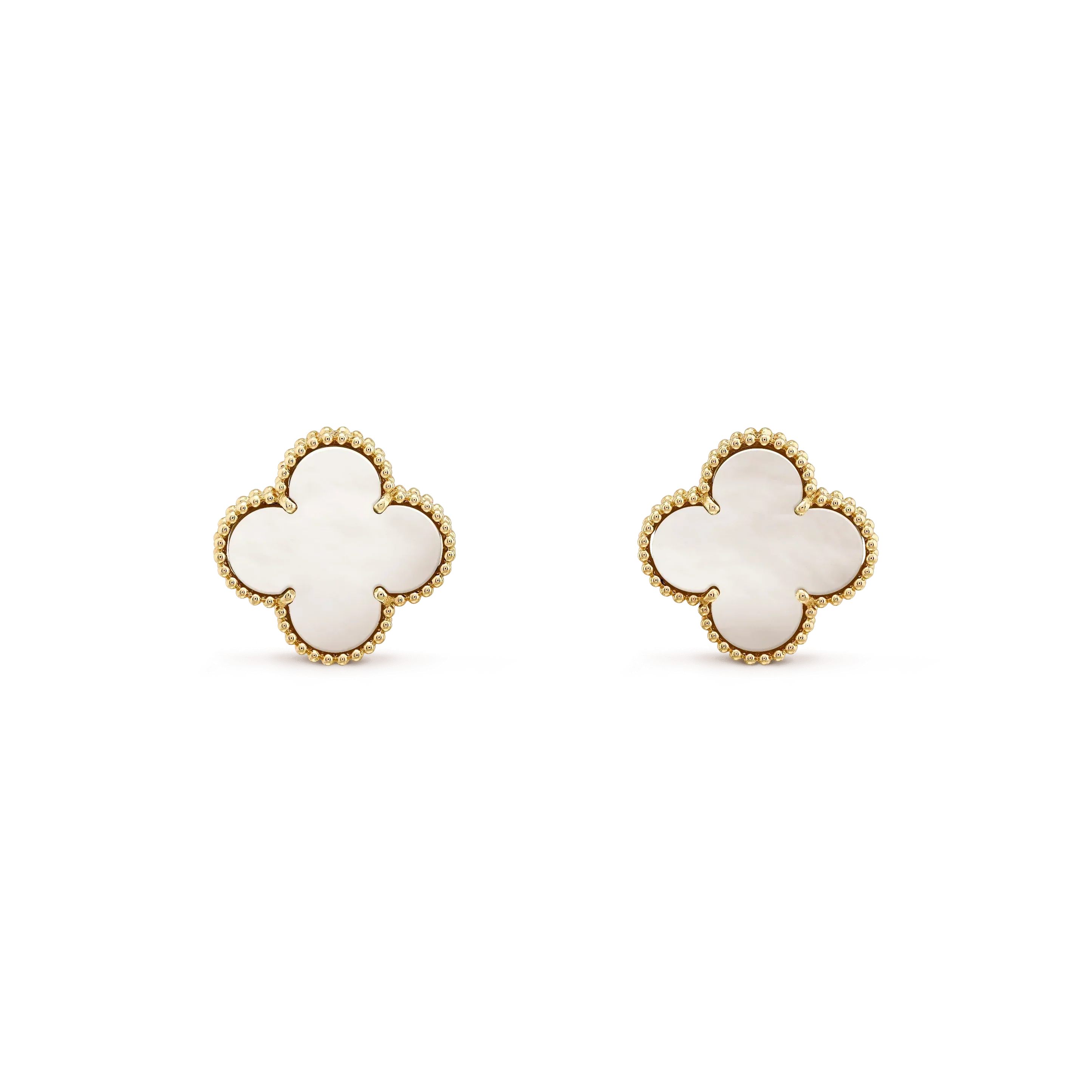 ¡®Twinkle jewelry¡¯CLOVER MEDIUM 1 MOTIFS  WHITE MOP STUD EARRINGS