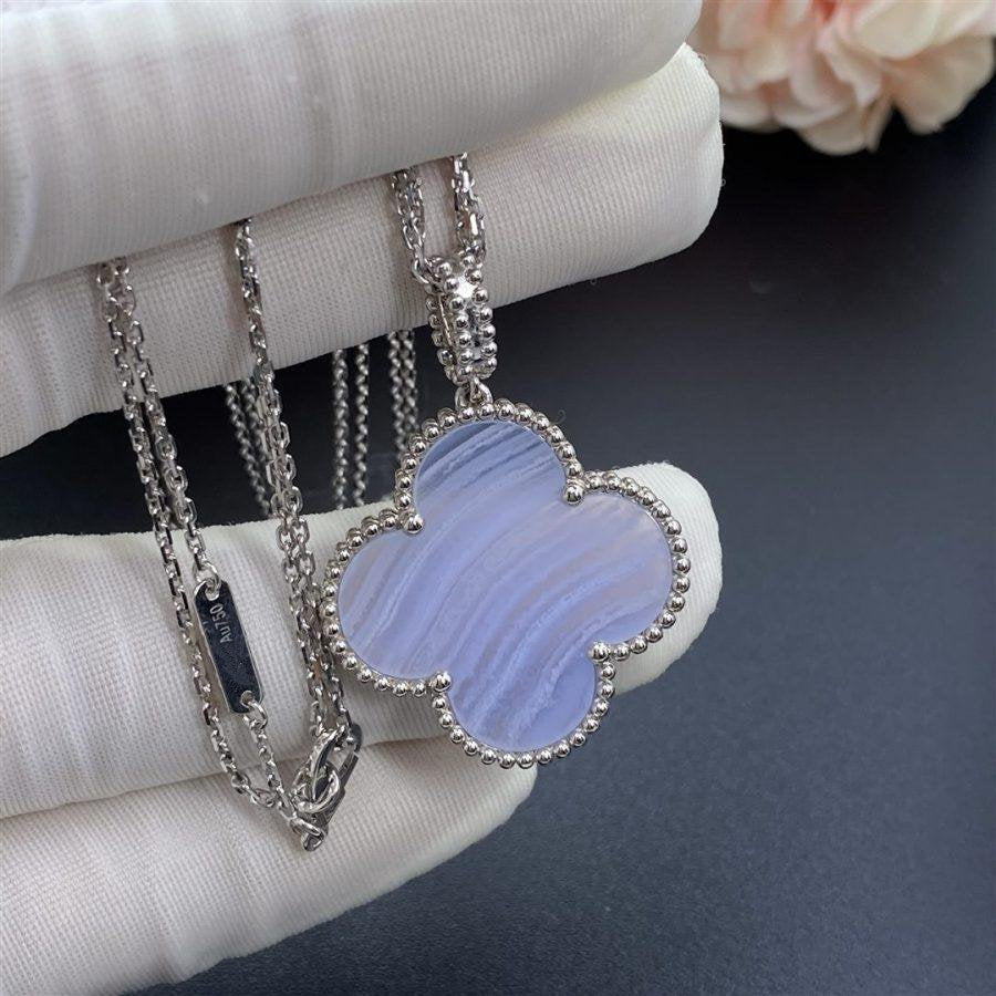 ¡®Twinkle jewelry¡¯CLOVER SILVER CHALCEDONY BIG CLOVER NECKLACE