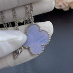 ¡®Twinkle jewelry¡¯CLOVER SILVER CHALCEDONY BIG CLOVER NECKLACE