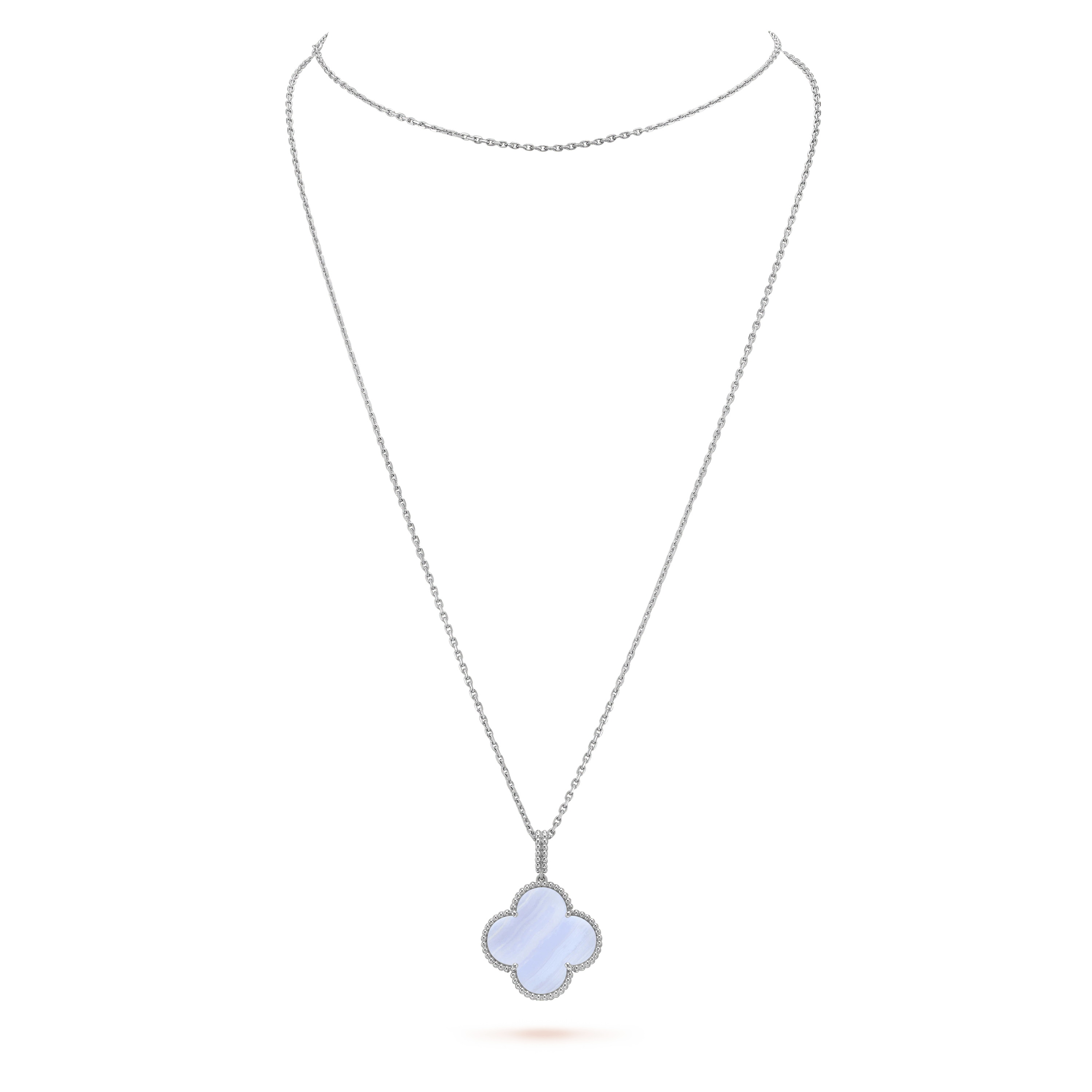 ¡®Twinkle jewelry¡¯CLOVER SILVER CHALCEDONY BIG CLOVER NECKLACE