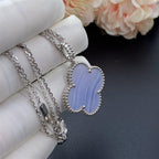 ¡®Twinkle jewelry¡¯CLOVER SILVER CHALCEDONY BIG CLOVER NECKLACE