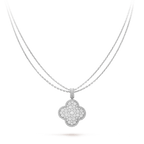 ¡®Twinkle jewelry¡¯CLOVER 25MM SILVER FULL DIAMOND BIG CLOVER NECKLACE