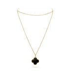 ¡®Twinkle jewelry¡¯CLOVER 25MM GOLD ONYX BIG CLOVER NECKLACE