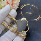 ¡®Twinkle jewelry¡¯CLOVER 25MM GOLD ONYX BIG CLOVER NECKLACE