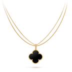 ¡®Twinkle jewelry¡¯CLOVER 25MM GOLD ONYX BIG CLOVER NECKLACE
